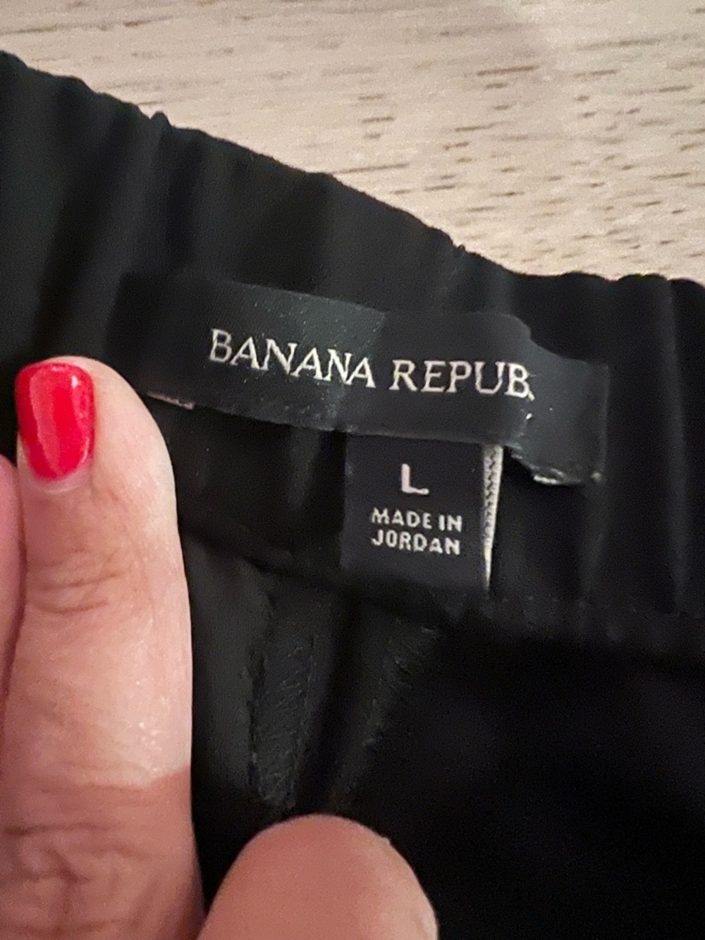 Banana Republic Black Cropped Pants with Red Pinstripes - Picture 3 of 5